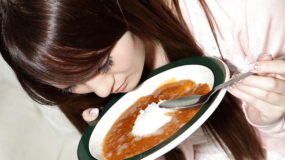 12P Asian girl eats soup