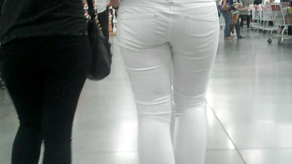 25P Nice sexy ass & butt in white jeans looking good