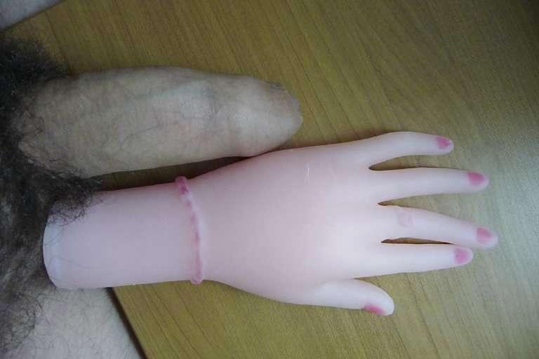 8P My cock with rubber hand sex toy