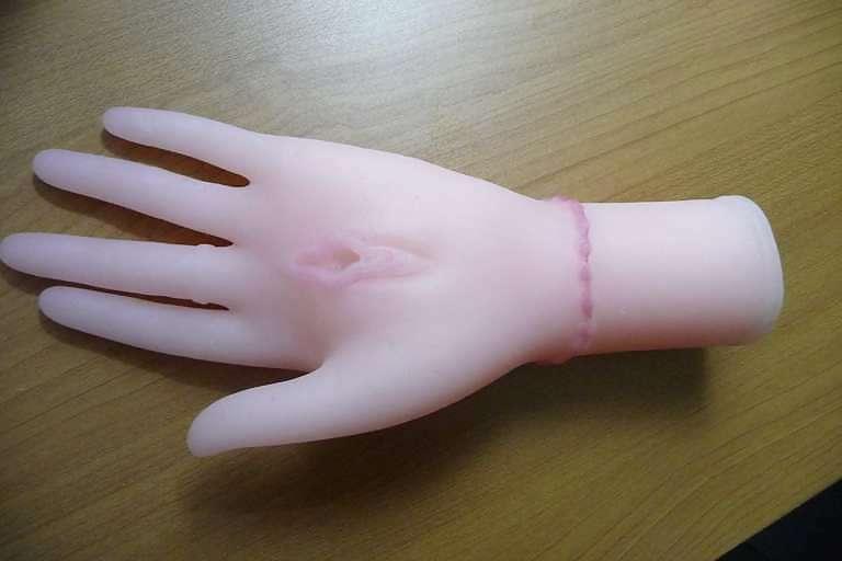 8P My cock with rubber hand sex toy