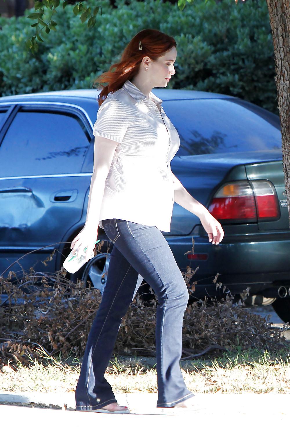 11P Christina Hendricks seen on set of new film Struck