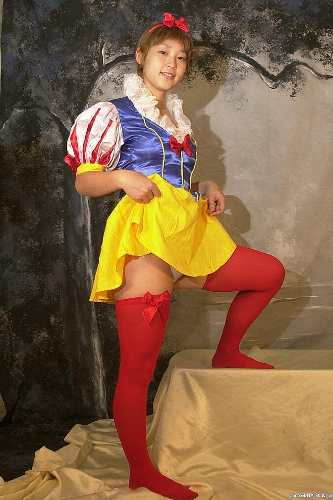 16P Cute Asian first timer Ai freeing nice teen boobs from cosplay outfit