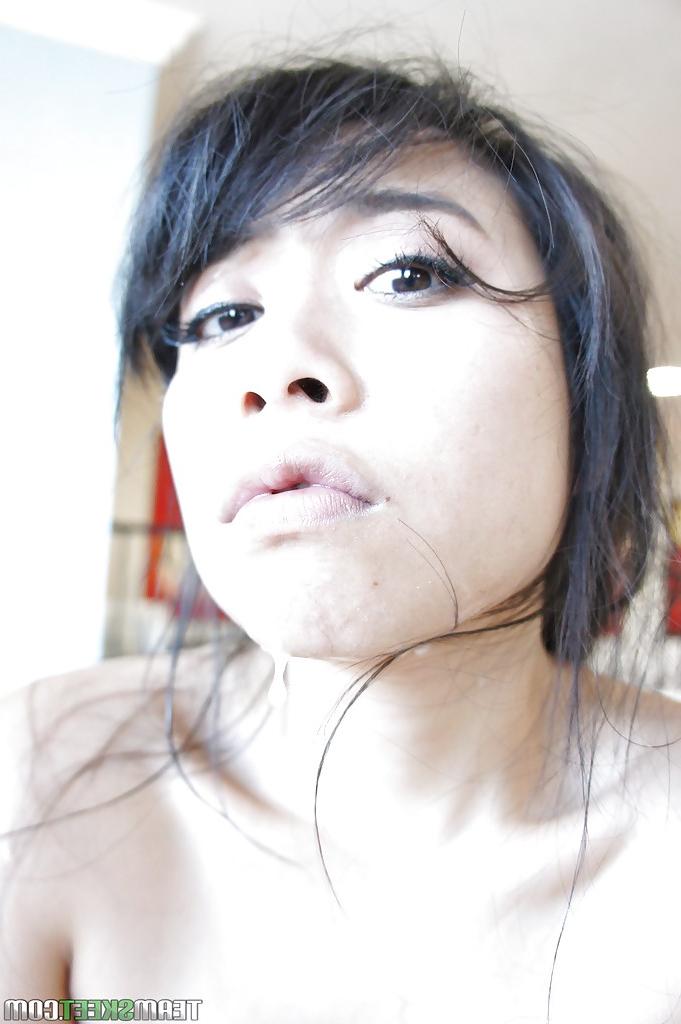 16P Hardcore interracial sex action with tiny Asian May Lee fucking two BBCs