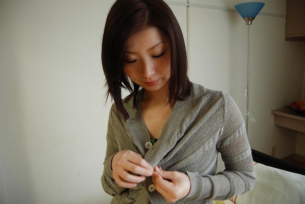16P Shy asian girl getting nude and exposing her hairy slit in close up