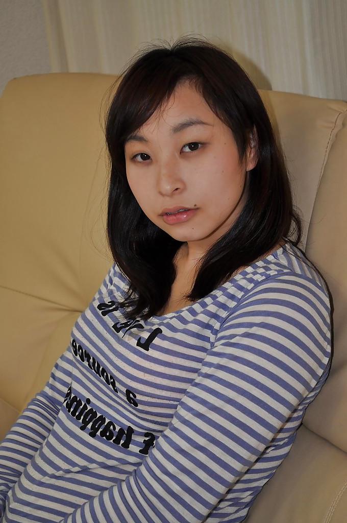16P Playful asian teen Kasumi Ayano undressing and vibing her clit