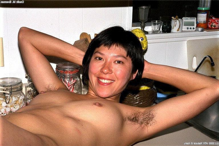 16P Amateur Asian woman Amanda takes her black panties off and reveals big bush