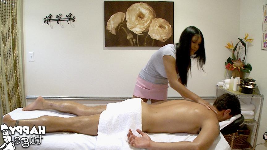 16P Busty Asian Allanah is proficient in doing handjobs during massage