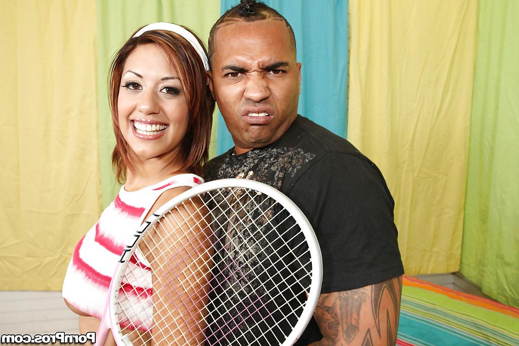 16P Sporty babe Layla Storm fucks a huge black cock and gets bukkaked