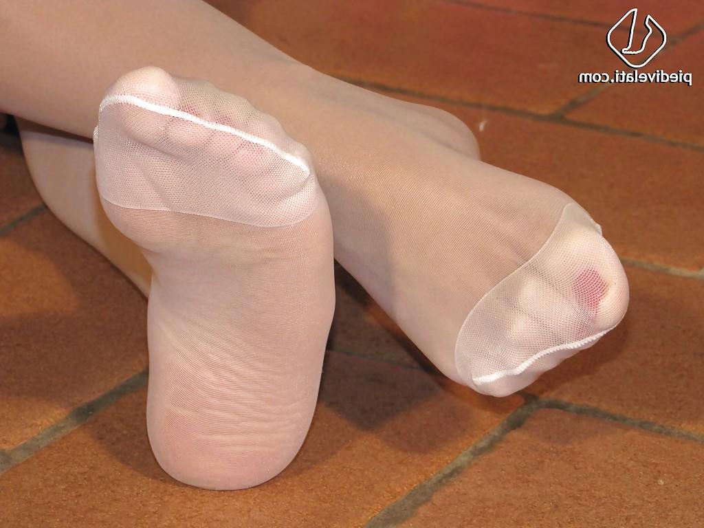 16P Christman babe in white pantyhose Chiara showing her sexy feet