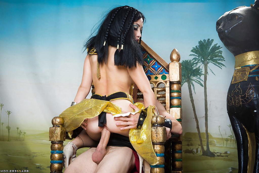 16P Asian brunette Rina Ellis fucking big dick in Cleopatra outfit