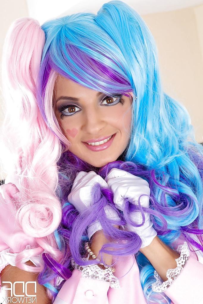 16P Clothed babe Melena Maria reveals her tight ass in a sexy costume
