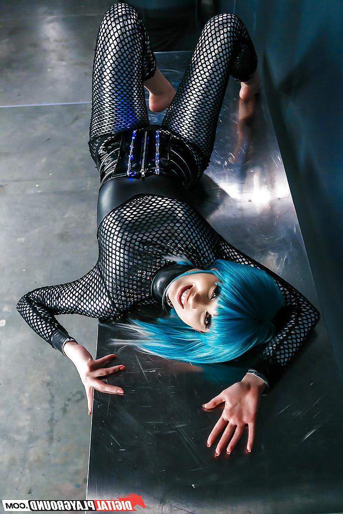 16P Clothed pornstar Aria Alexander modeling if crotchless fetish clothing