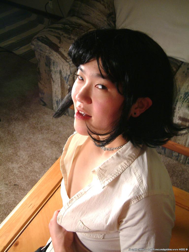 16P Asian milf Cady amazes us with hairy pussy under schoolgirl's skirt