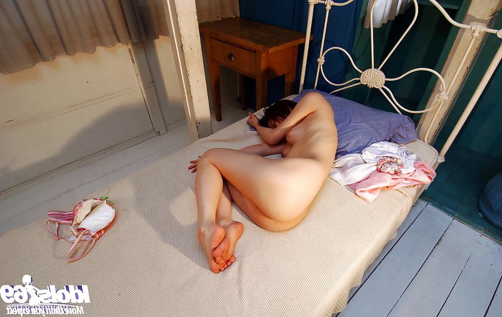 16P Seductive asian babe Akane Sakura stripping off her dress and lingerie