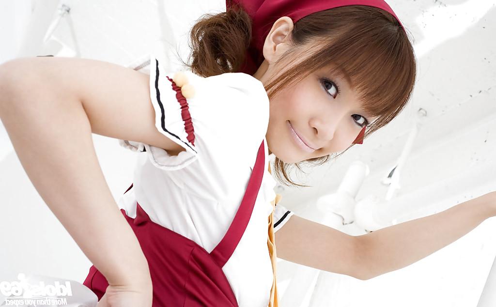 16P Slim asian teen babe Misa Kikouden slipping off her clothes
