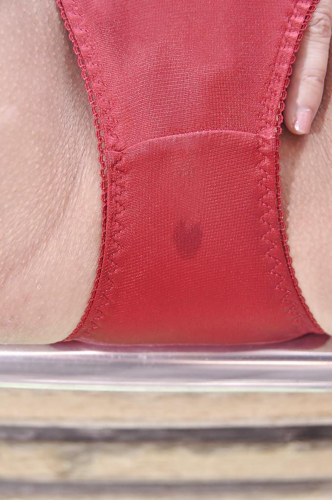 16P Asian MILF Miki Sugimoto rubs her slit under her panties and gets naked