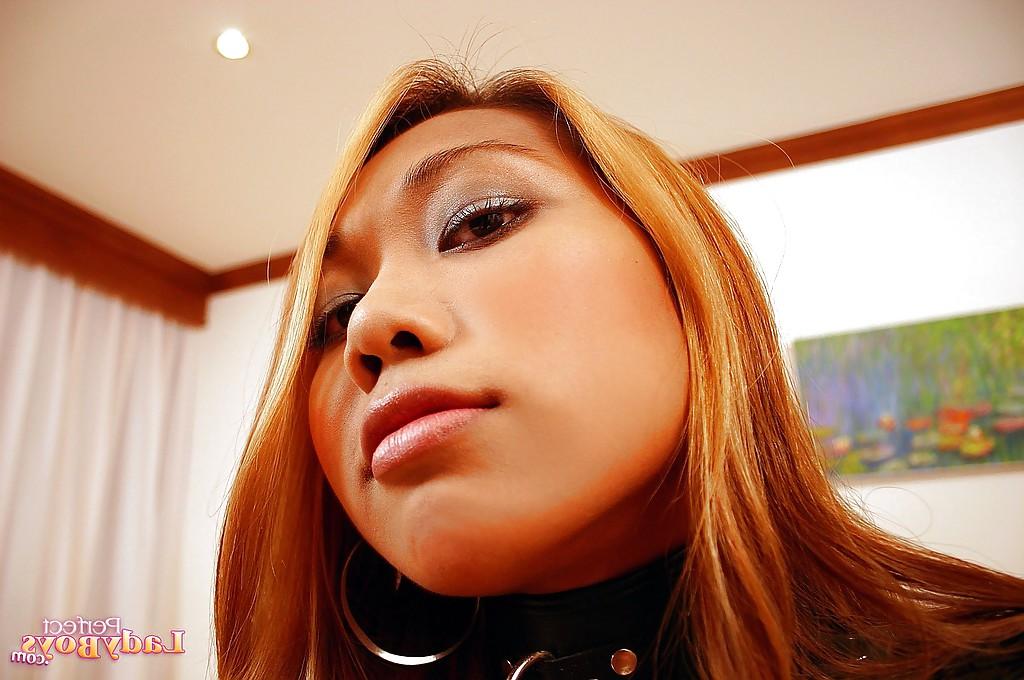 16P Busty redhead Asian ladyboy Megan showing off her big perky boobs