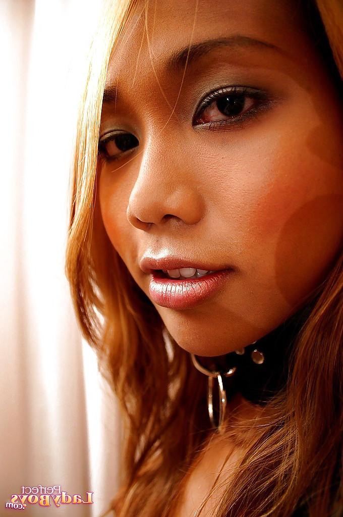16P Busty redhead Asian ladyboy Megan showing off her big perky boobs
