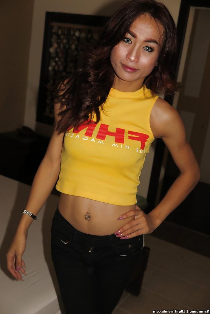 16P Beautiful hung Asian ladyboy Namnueng getting her creamy ass stuffed