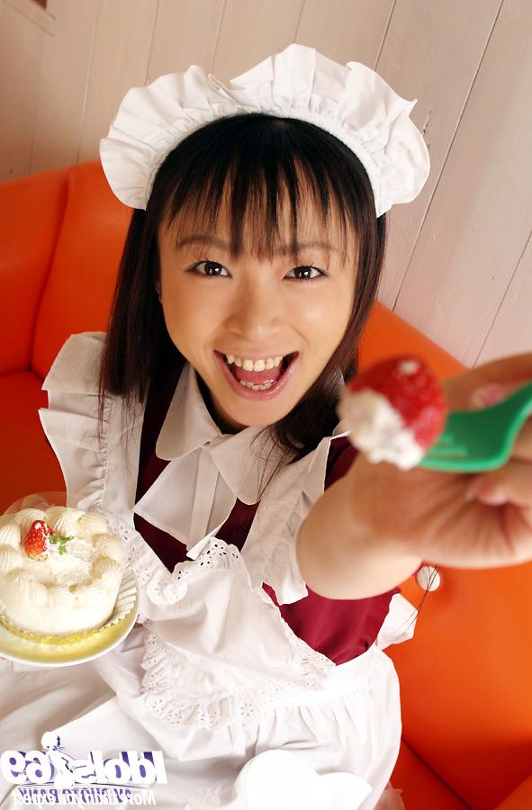 16P Teenage asian maid with tiny tits Emiru Momose slipping off her uniform