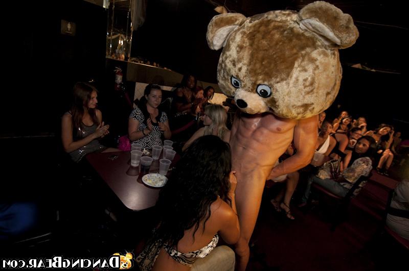 16P Clothed girls receive cum on their faces from a stripper on a party