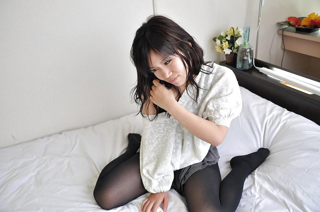 16P Tiny tits teen babe Mina Yoshii pleases her Asian pussy while masturbating