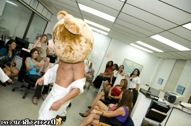 16P Office party gone wild with busty clothed ladies doing blowjobs