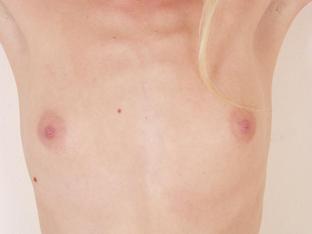 16P Slender blonde amateur spreading her pink pussy lips in close up