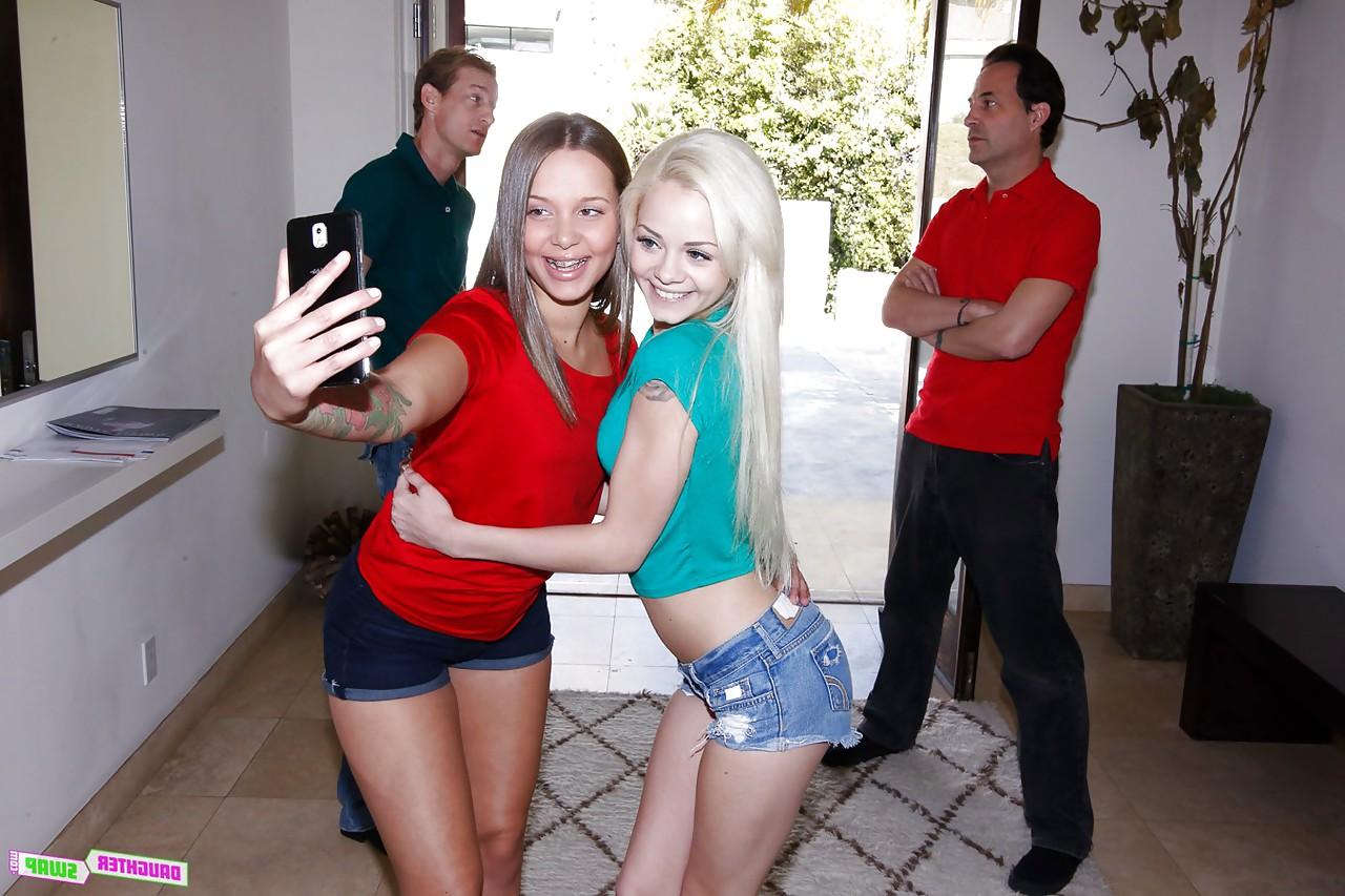 12P Tiny sluts Elsa Dream and Liza Rowe fuck each others dads in daughter swap