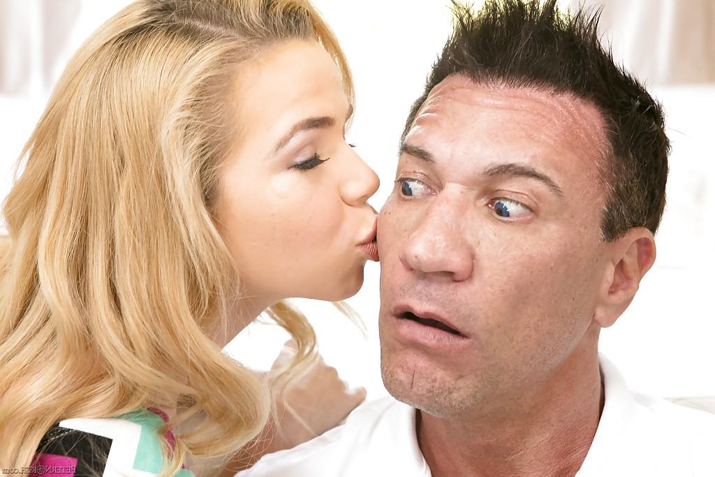 15P Young blonde girl Alina West seducing older man for sexual activities