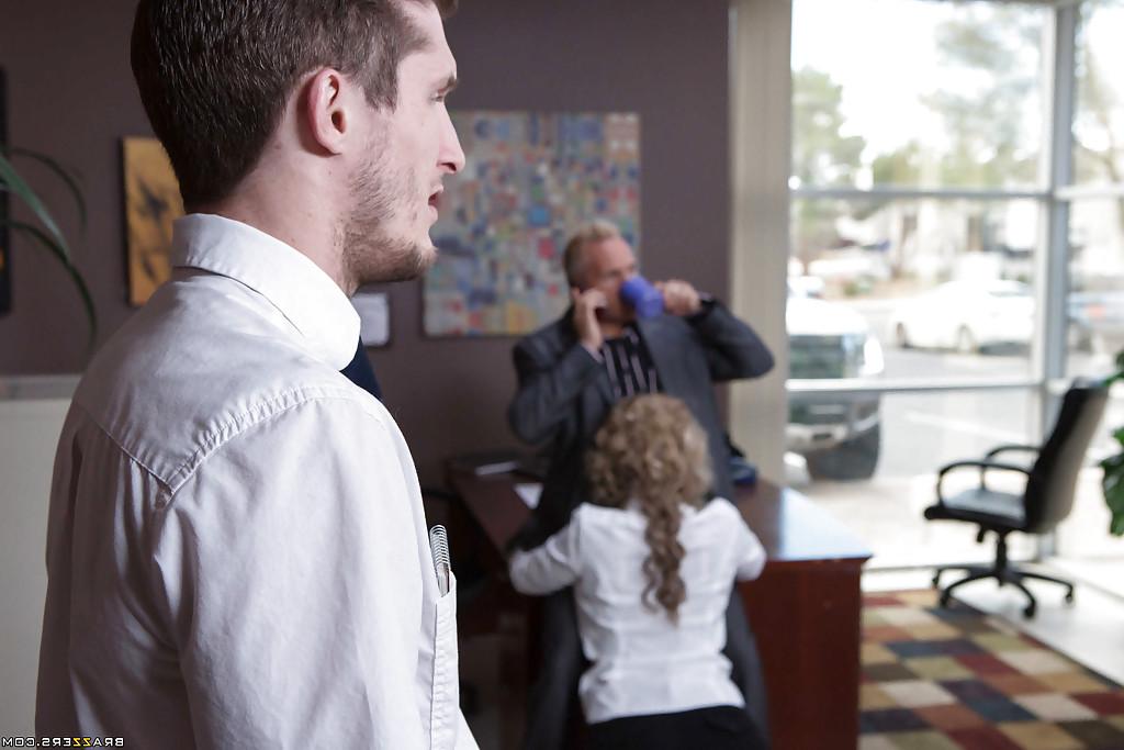 16P Office threesome groupsex with marvelous milf Phoenix Marie