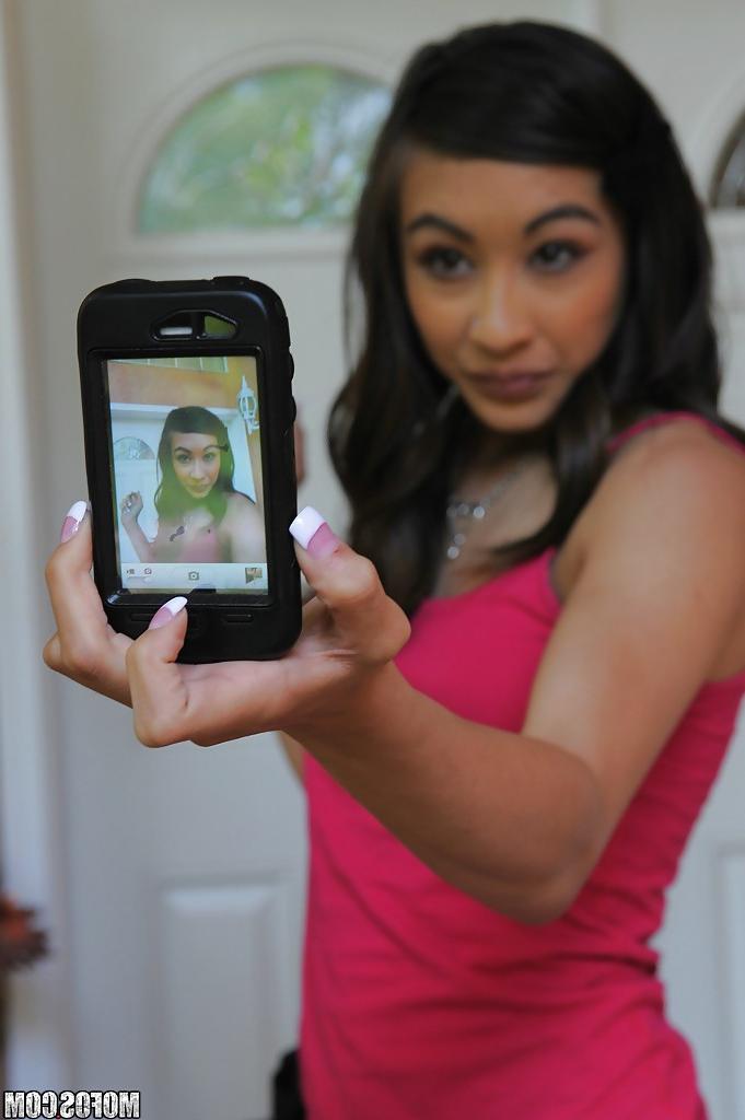 16P Cute barely legal Asian teenager Ariel Rose taking non nude selfies
