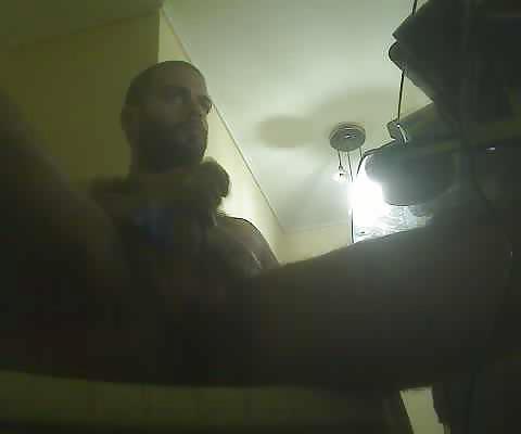 25P Greek Hairy Men wearing strig in the bed