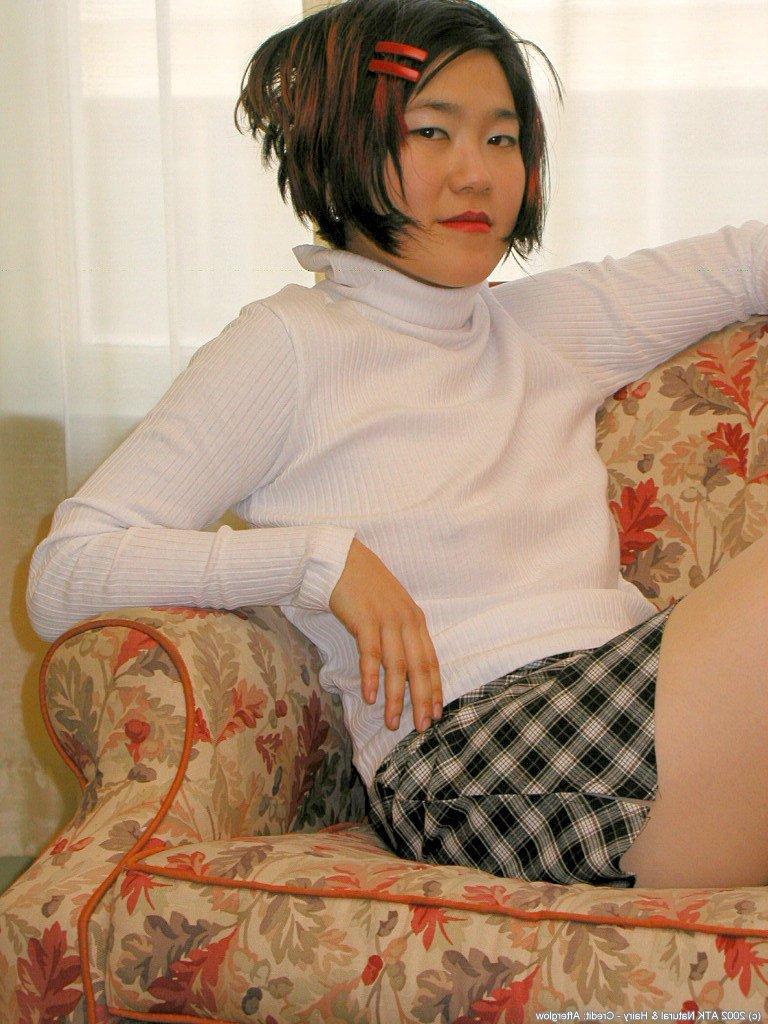 16P Asian first timer in knee high nylons flashing upskirt underwear