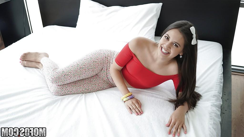16P Clothed brunette solo girl Lucy Doll revealing tiny teen tits