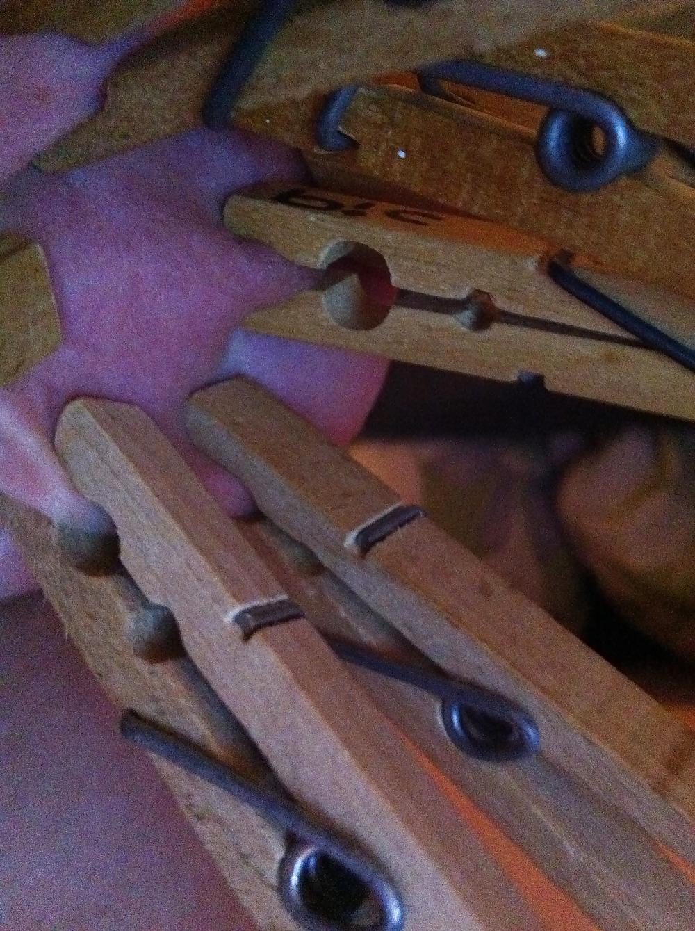 12P Clothes pinned nipples 