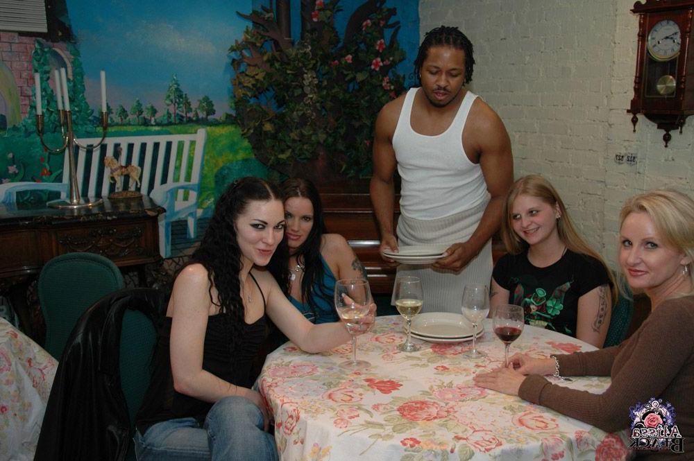 15P Pictures of Alissa Black enjoying a black cock for lunch