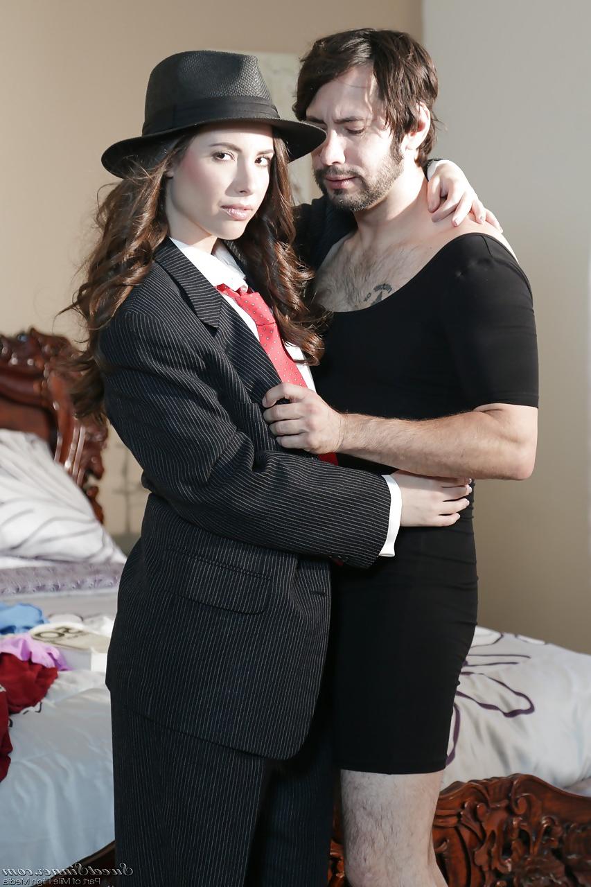 15P Fully clothed hot pornstar Casey Calvert undressing to reveal her nice breasts