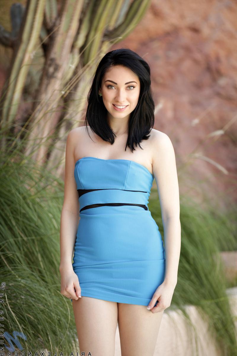 14P Hot teen Aria Alexander spreads open her shaved pussy for you