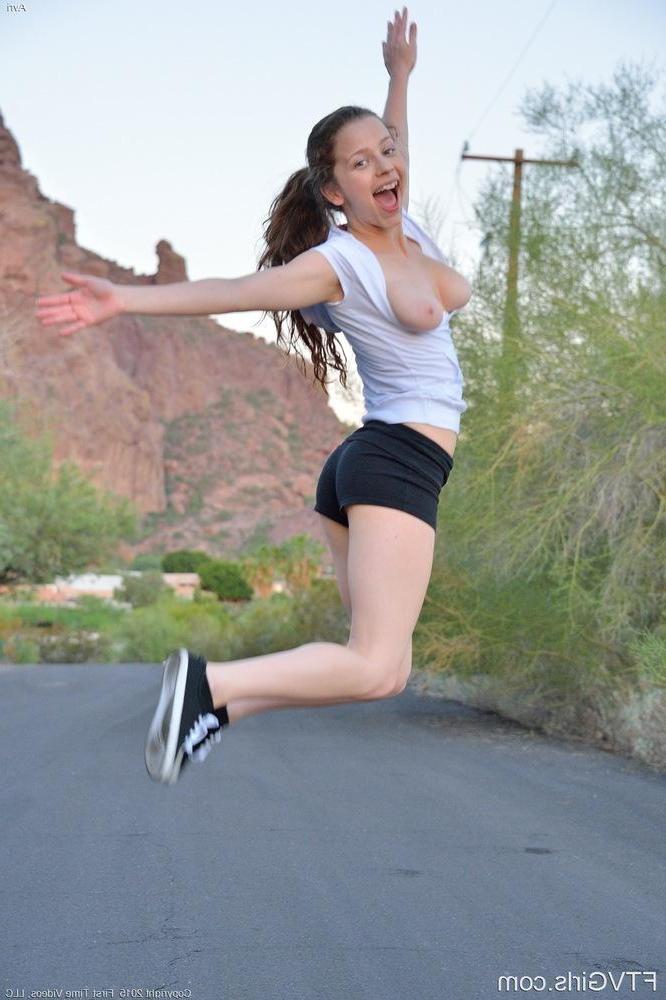 16P Brunette teen Avri masturbates after doing her yoga