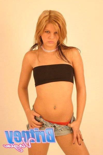 12P Pictures of teen hottie Britney Virgin flaunting in the studio