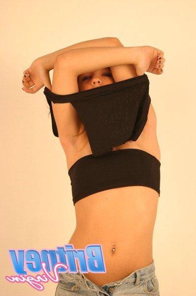 12P Pictures of teen hottie Britney Virgin flaunting in the studio