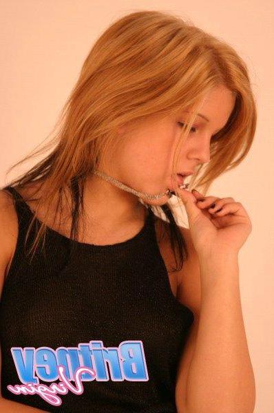 15P Pictures of teen Britney Virgin teasing your cock in the studio