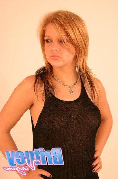 15P Pictures of teen Britney Virgin teasing your cock in the studio