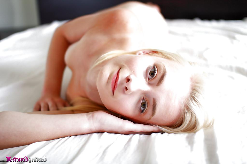 16P Teen blonde Maddy Rose pose naked in close-up and masturbates