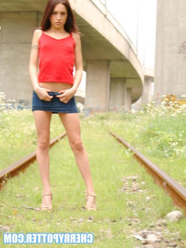 15P Cherry gets naked outside