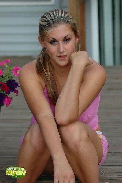 16P Pictures of Courtney Virgin letting her boobs out for some air