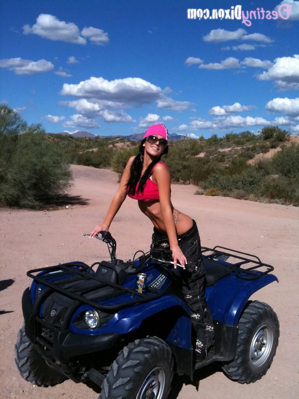 15P Destiny Dixon gets a little turned by her ATV in the dessert