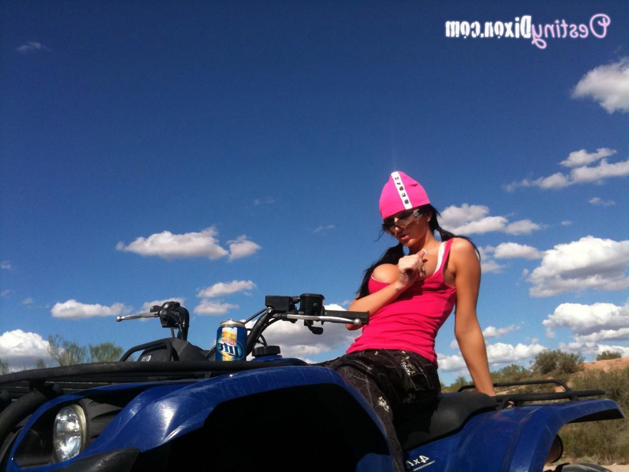 15P Destiny Dixon gets a little turned by her ATV in the dessert