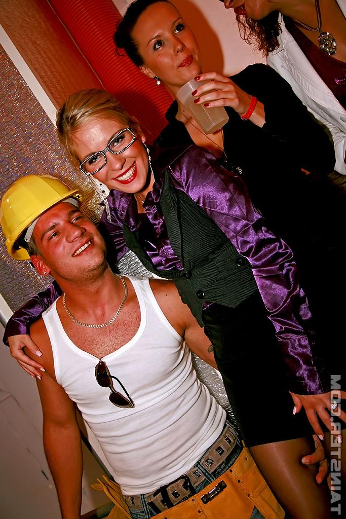 16P Raunchy fully clothed chicks getting naughty at the drunk party